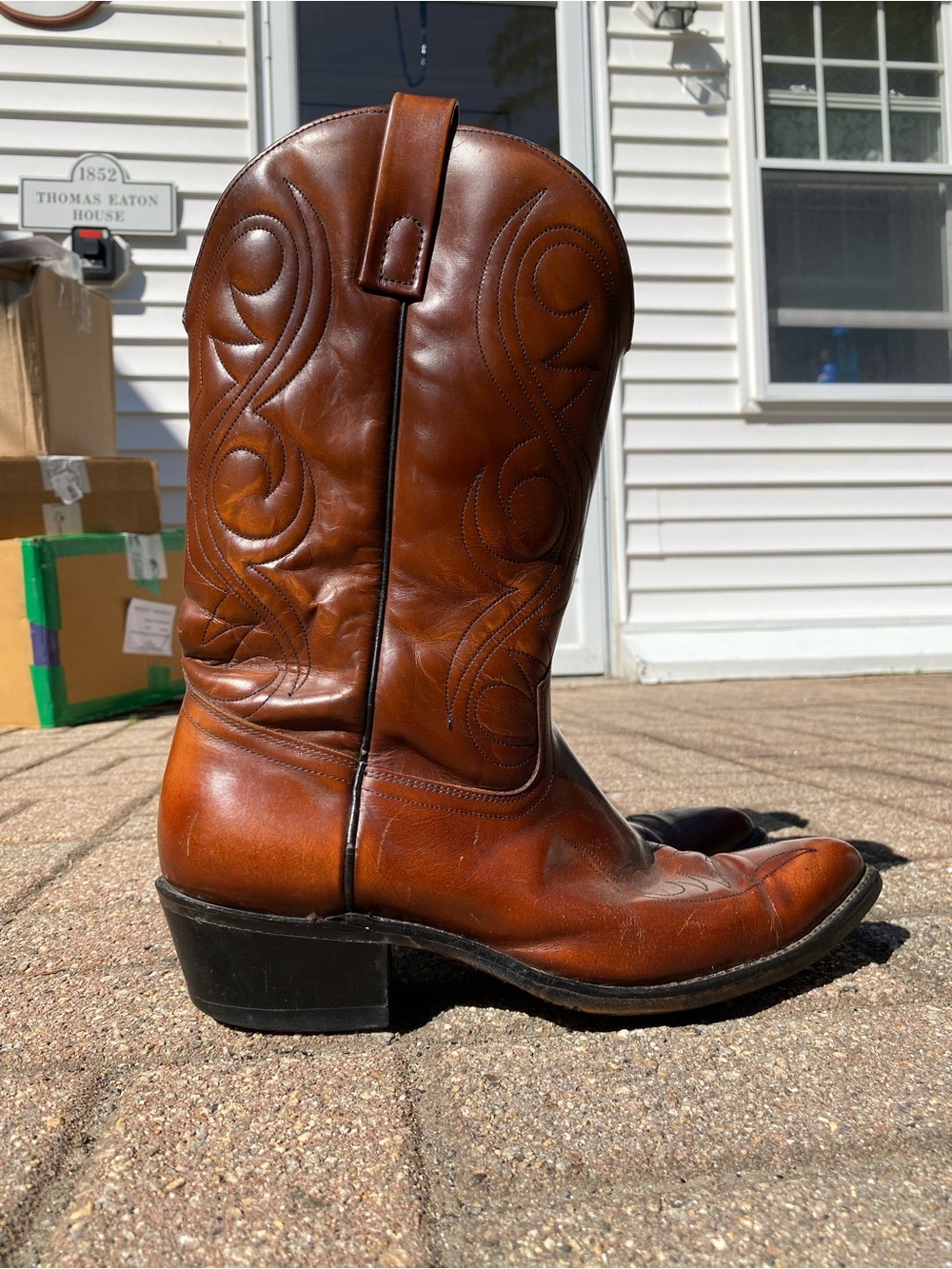 Men's Brown ACME Leather Western Cowboy Boots